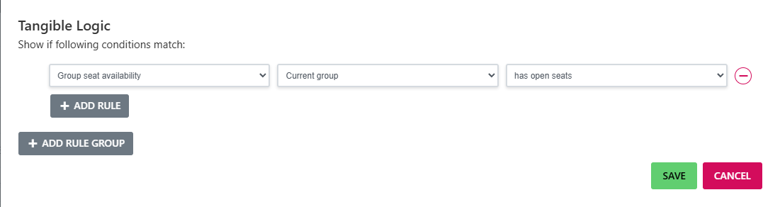 Group seat availability condition