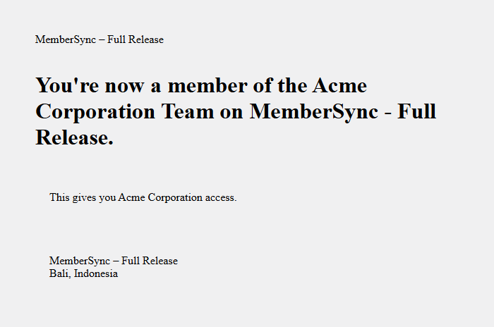The Added team member email