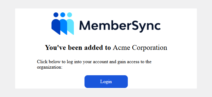 The Added to organization email